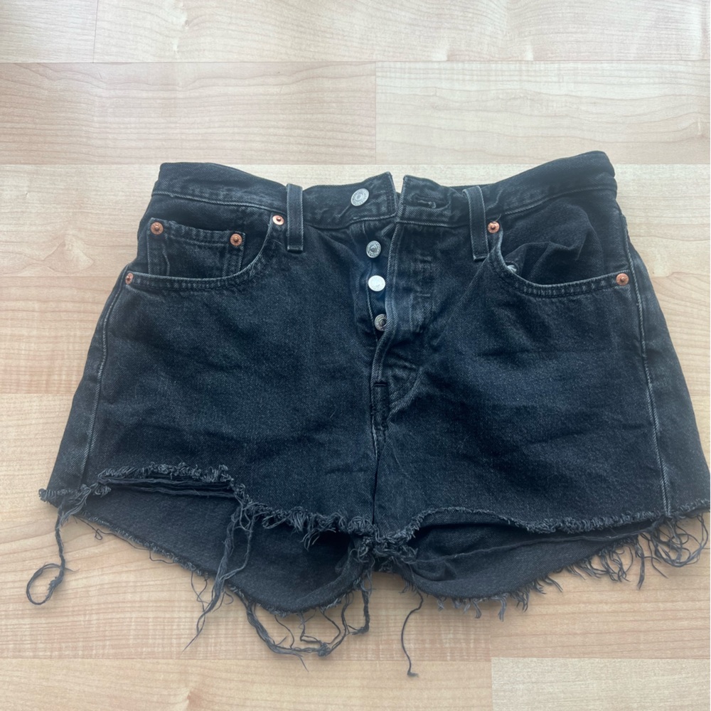 Levi’s Black Denim Cutoff Shorts